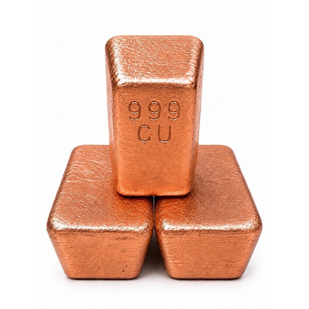 2+lb Hand Poured Copper Loaf Bar 1kg 999 CU Pure Copper Bullion Ingot USA Made